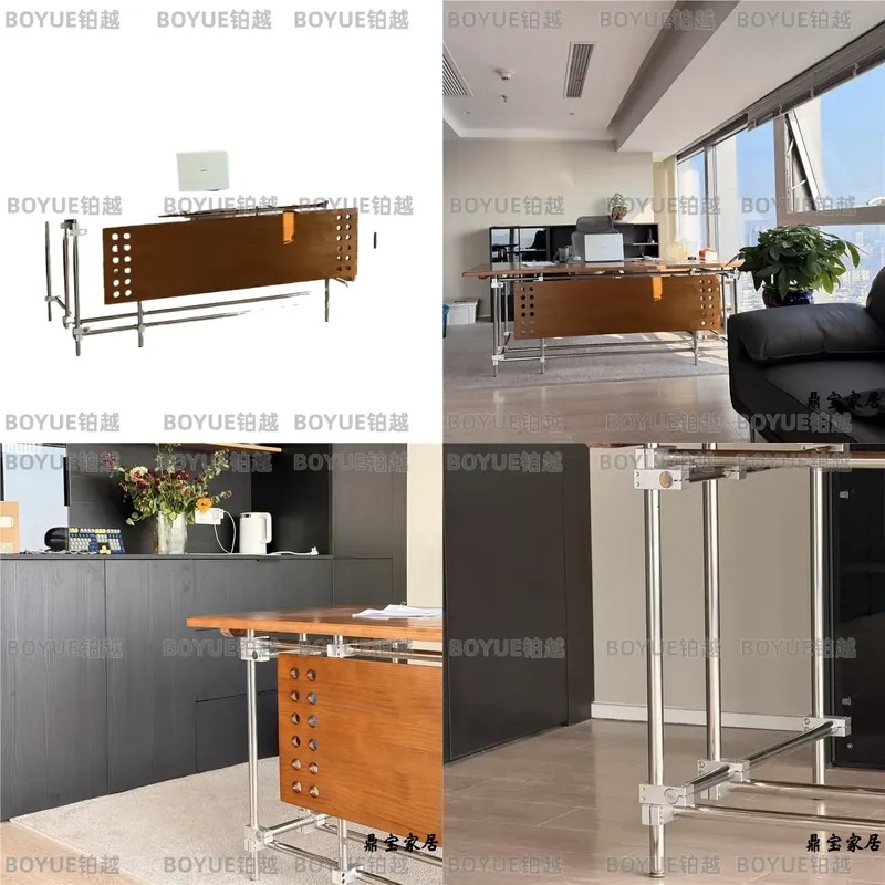 Desk Setup L Shaped - バウハウス無垢材デスク レトロインダストリアルスタイル ホームオフィス・ゲーミングセットアップ用コンピューターテーブル ミニマリストワークステーション
