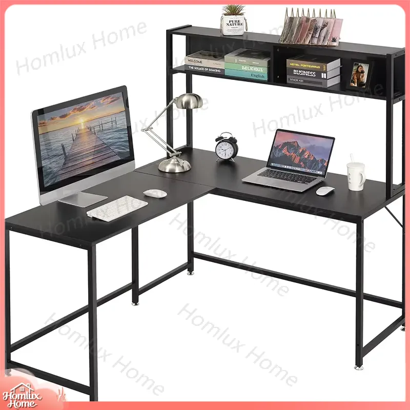 Desk Setup L Shaped - ヘビーデューティーゲーミングデスク RGB照明付き 自宅オフィスやゲーミングセットアップに最適 人間工学に基づいた高さ調整可能なPCデスク コンピューターデスク