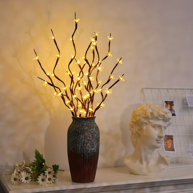 Desk Setup Lamp - 1/2PC 20LED 桜の枝ライト屋内屋外ホームデコレーションランプロマンチックな電池式テーブルライト花瓶用