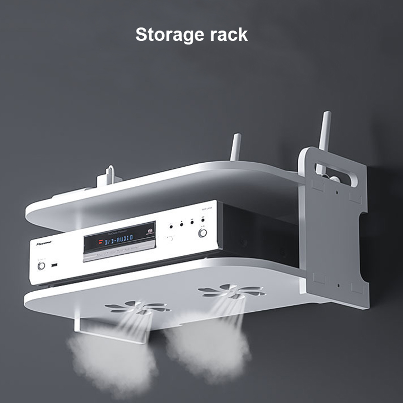 壁掛け式ルーターケーブルオーガナイザーシェルフ、通気性のある - Desk Setup With Tv のレビューと価格