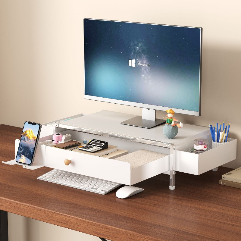 金属製モニター台、高さ調整可能な画面スタンド、デスクトップ収 - Setup Desk Monitor のレビューと価格