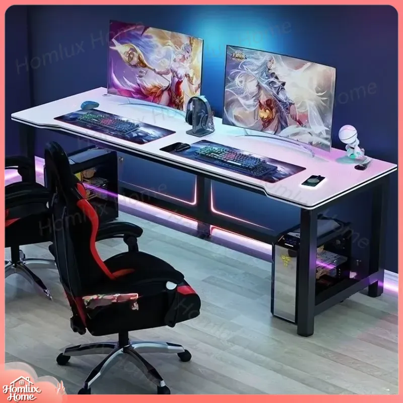 カーボンファイバーテクスチャブラックゲーミングデスク人間工学 - Desk Setup L Shaped のレビューと価格