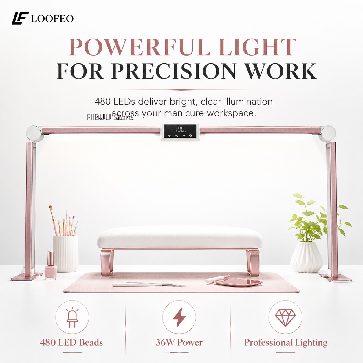 プロ用LEDネイルデスクランプ マニキュアテーブル ネイルテ - Desk Setup Lamp のレビューと価格