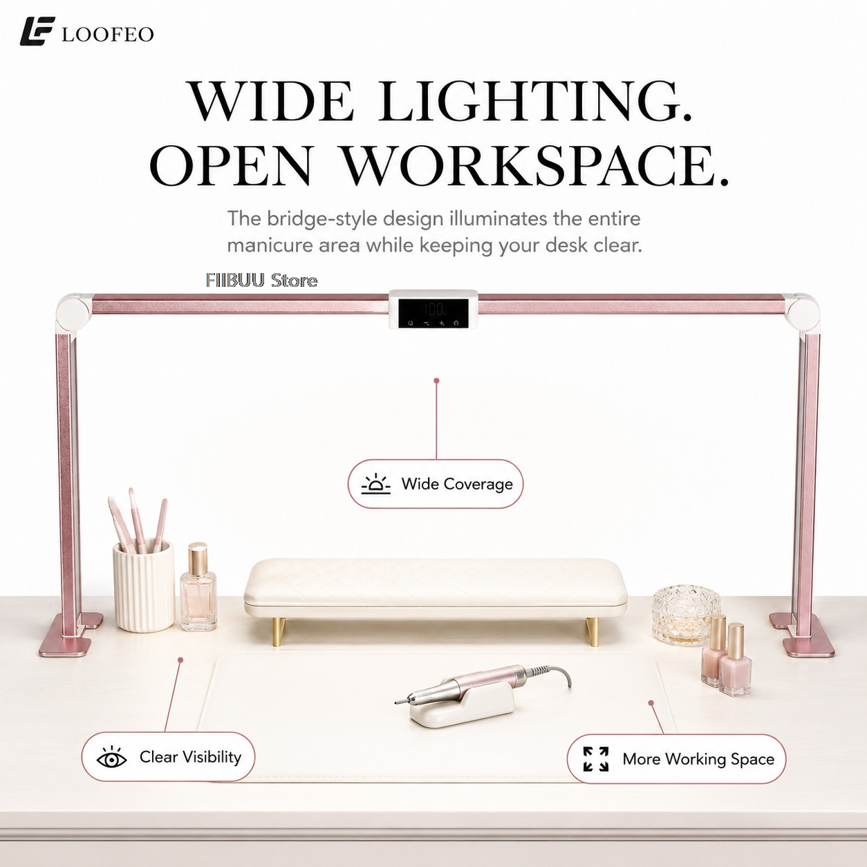 プロ用LEDネイルデスクランプ マニキュアテーブル ネイルテ - Desk Setup Lamp のレビューと価格