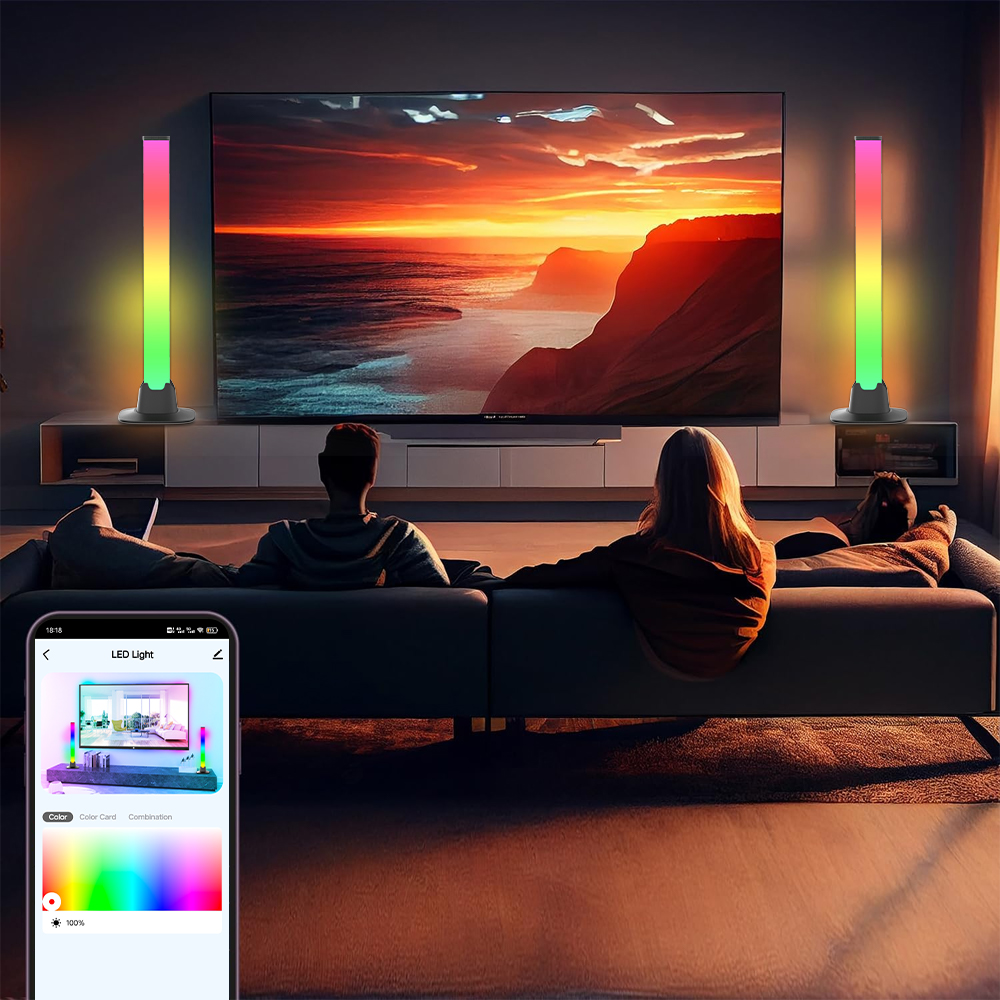 テレビの背面に取り付けるスマートRGB LEDライトバー。間 - Desk Setup With Tv のレビューと価格